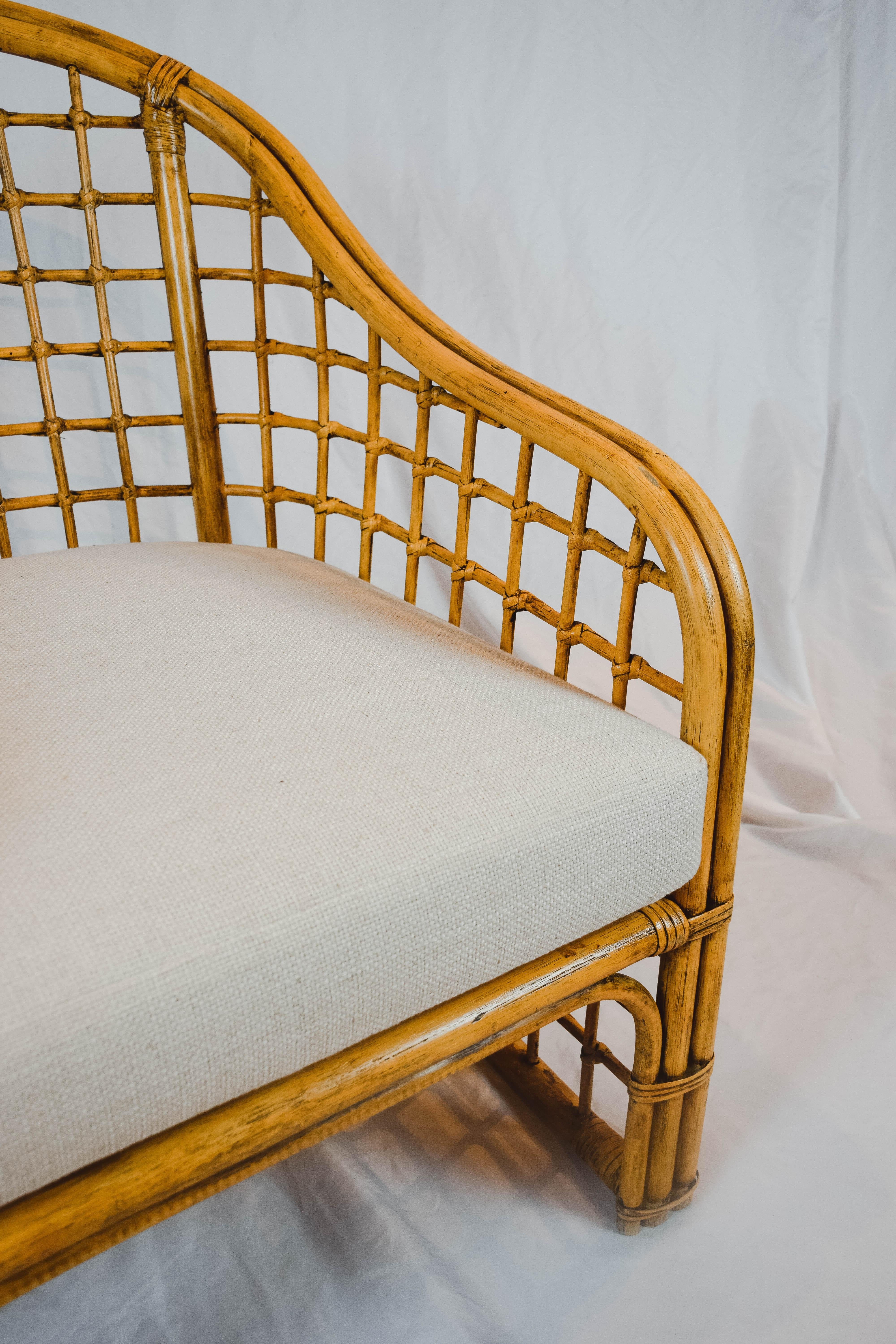 Vintage Rattan Lounge Chair In Good Condition In Houston, TX