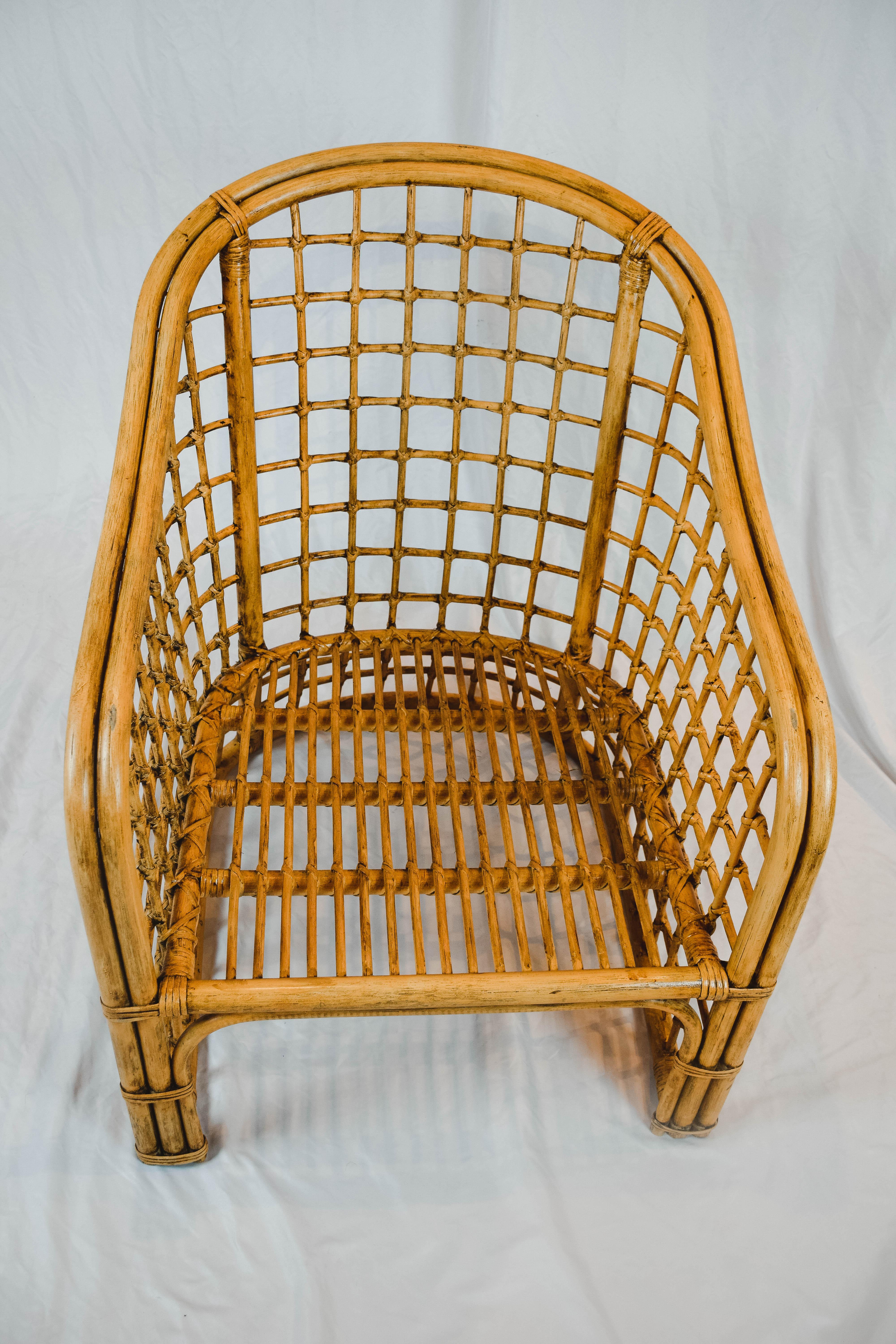 Vintage Rattan Lounge Chair 1