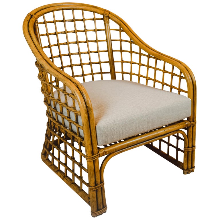 Vintage Rattan Lounge Chair at 1stDibs