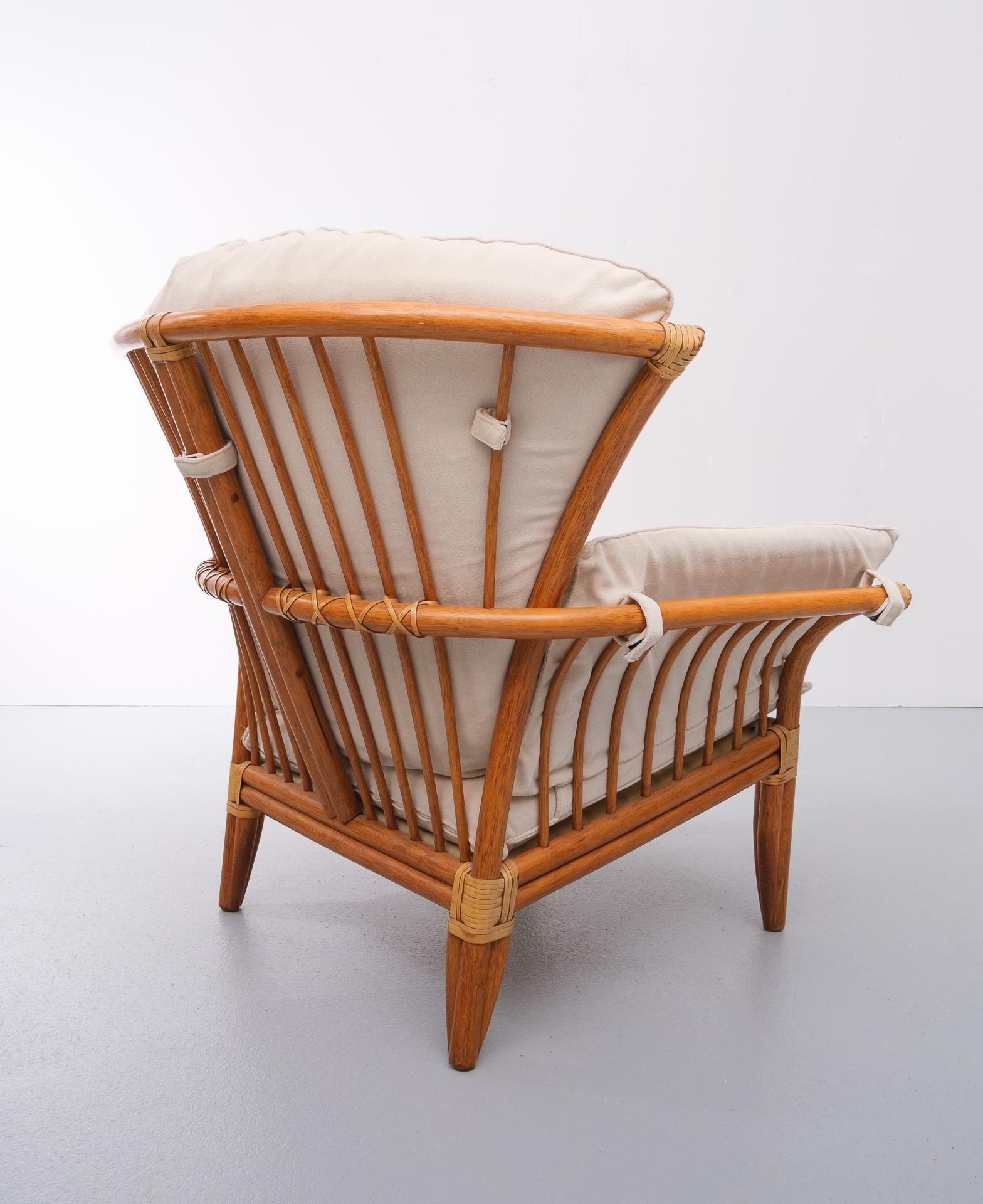 Vintage Rattan Lounge Chair, Italian, 1980s 1