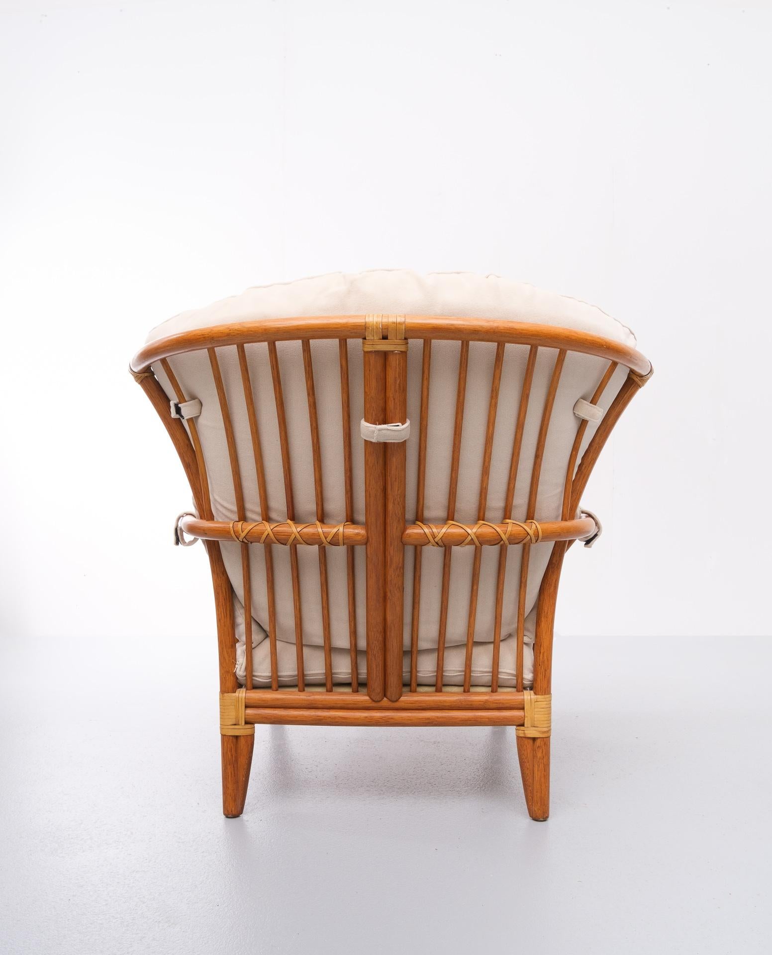 Vintage Rattan Lounge Chair, Italian, 1980s 2