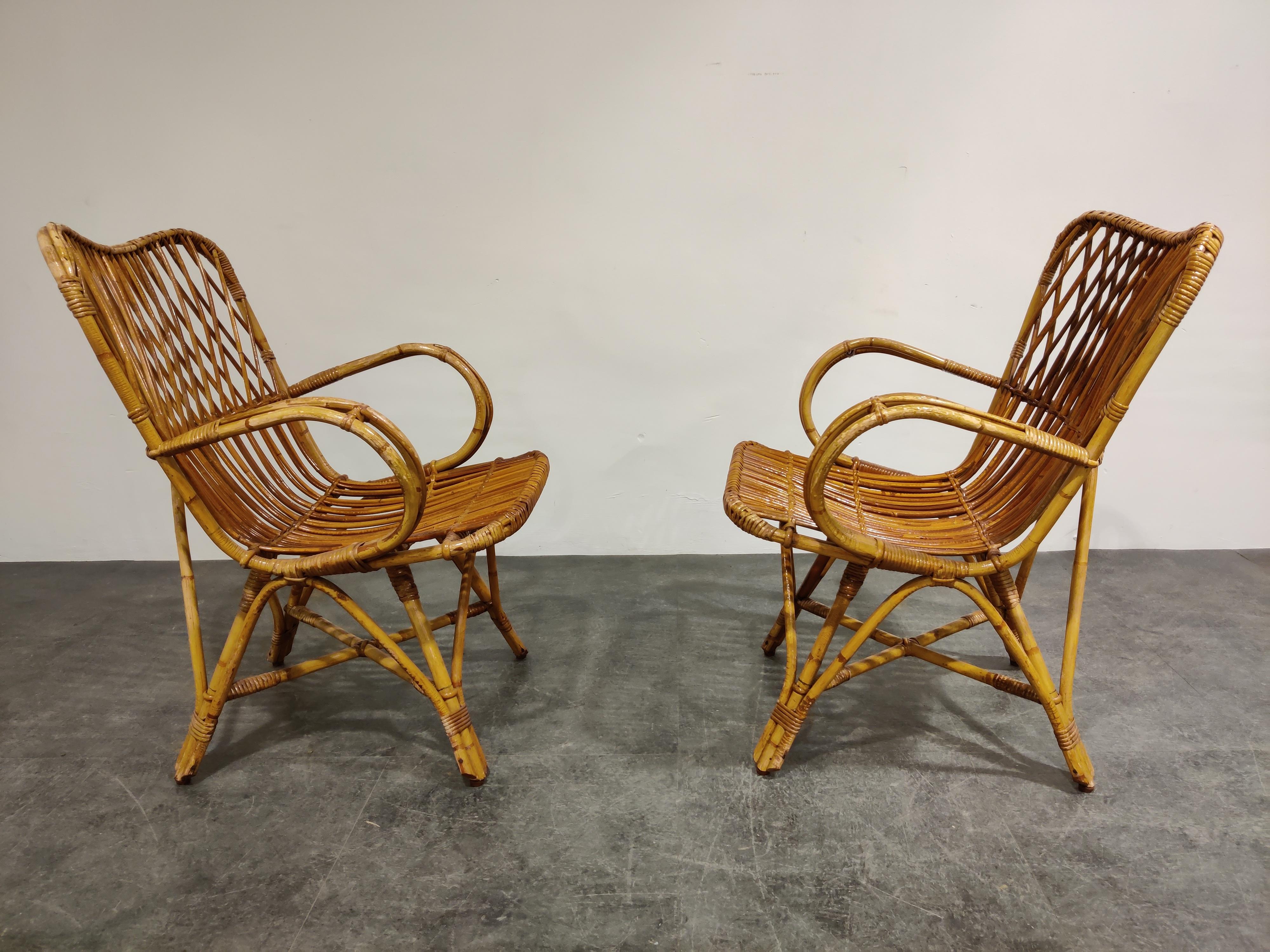 vintage rattan chairs