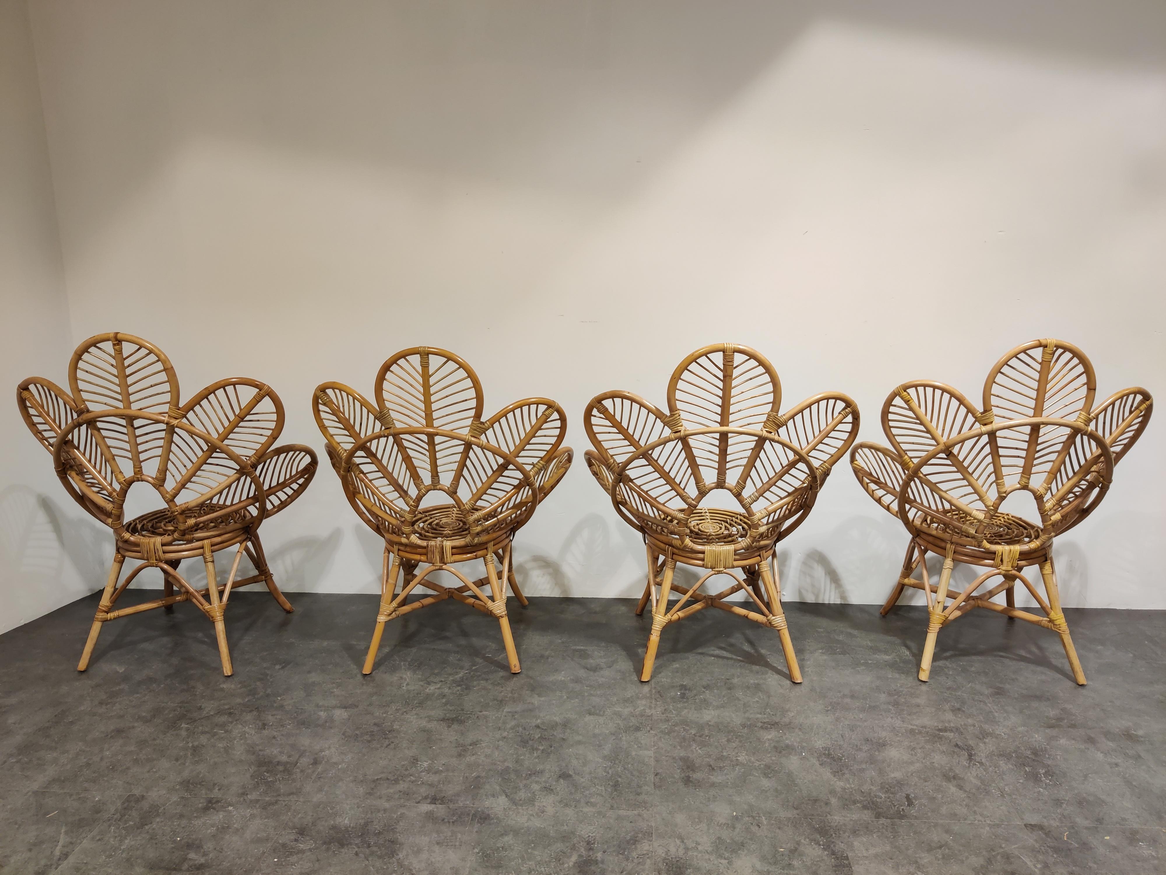 Mid-Century Modern Vintage Rattan Lounge Chairs, 1970s