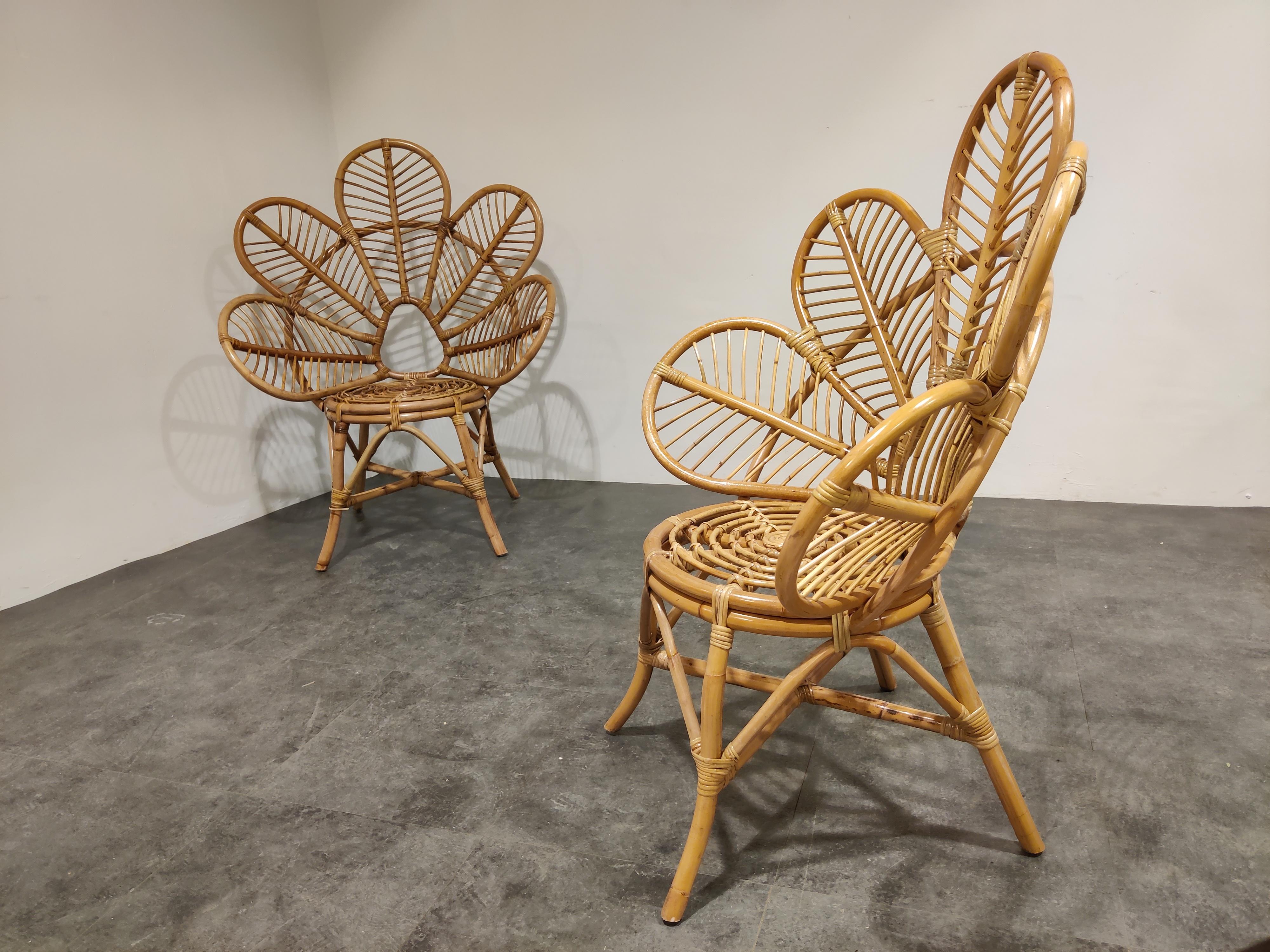 Vintage Rattan Lounge Chairs, 1970s In Good Condition In HEVERLEE, BE