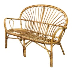 Retro Rattan Loveseat or Bench, 5 Available