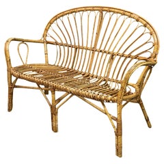 Vintage Rattan Loveseat or Bench, 5 Available