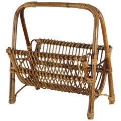 Vintage Rattan Magazine Holder