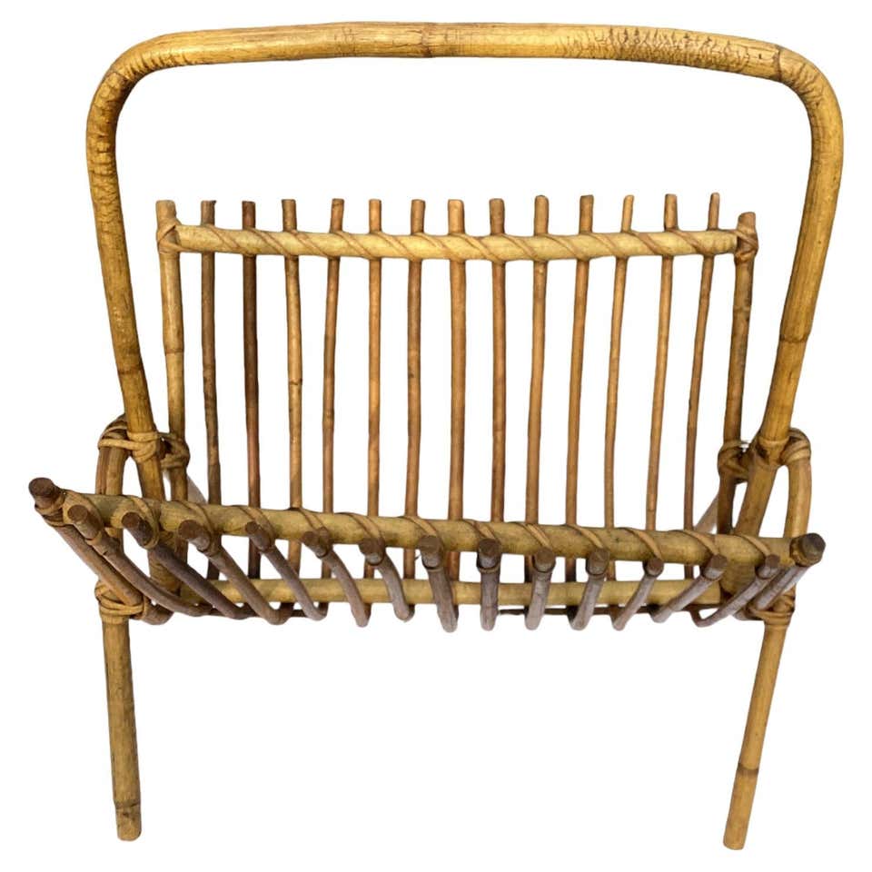 Vintage Boho Magazine Rack For Sale at 1stDibs