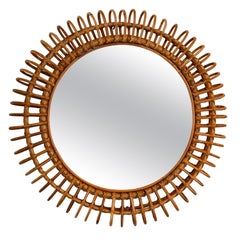 Vintage Rattan Mirror