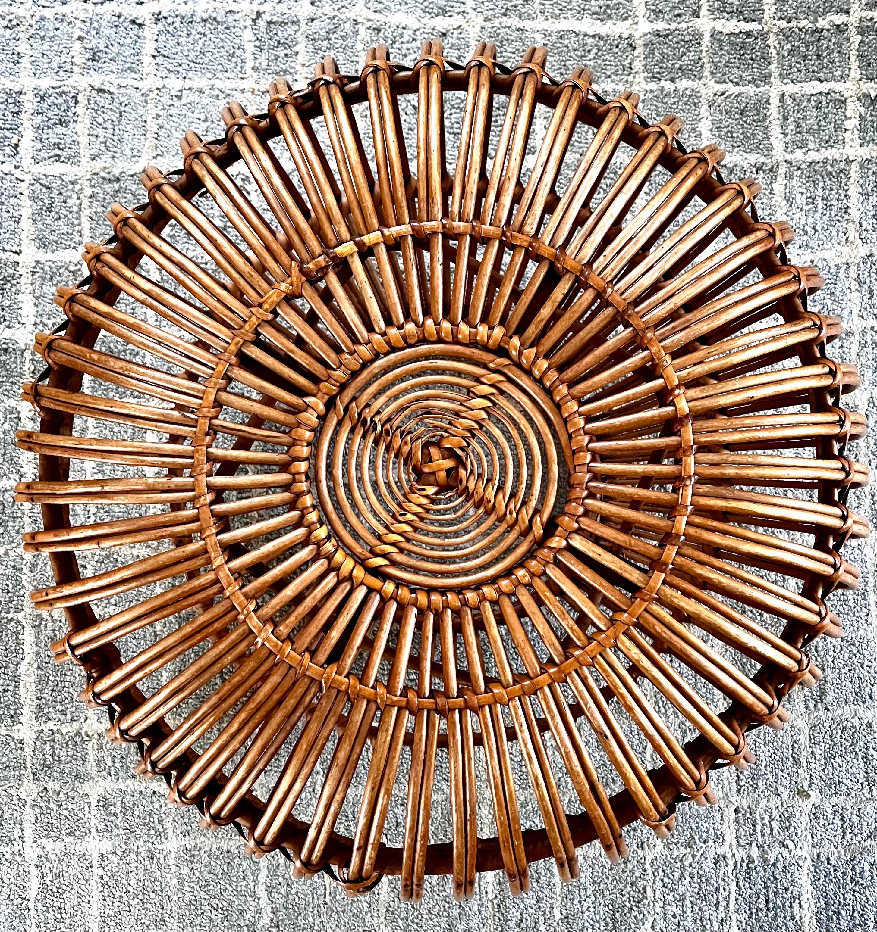 Otomana vintage de ratán de Franco Albini, Italia, c. 1950 en venta 8