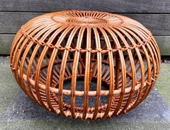 Vintage Rattan Ottoman by Franco Albini, Italy, c. 1950