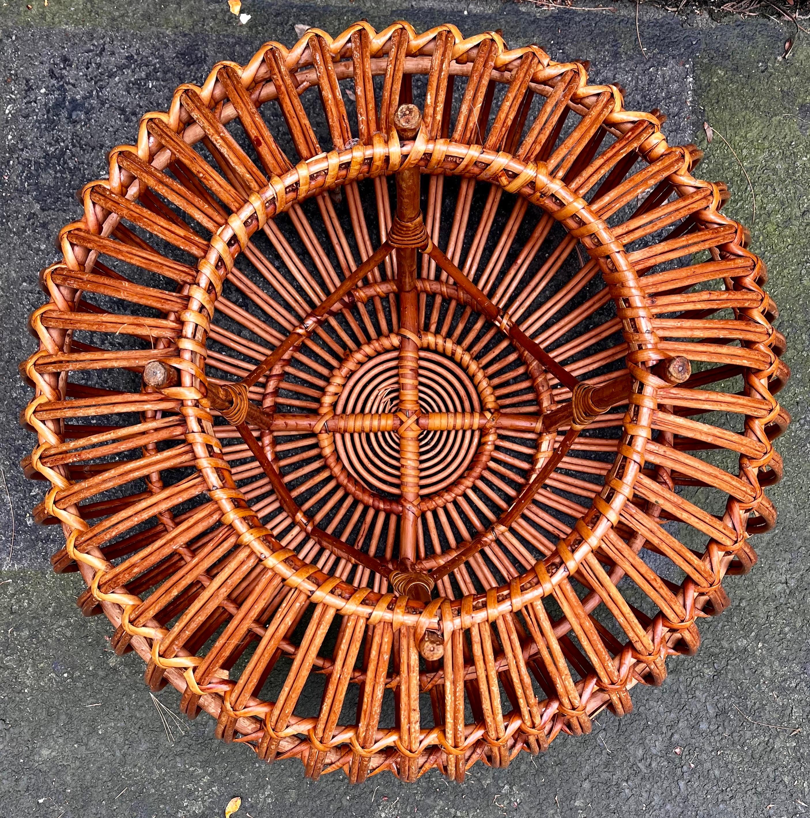 Otomana vintage de ratán de Franco Albini, Italia, c. 1950 siglo XX en venta