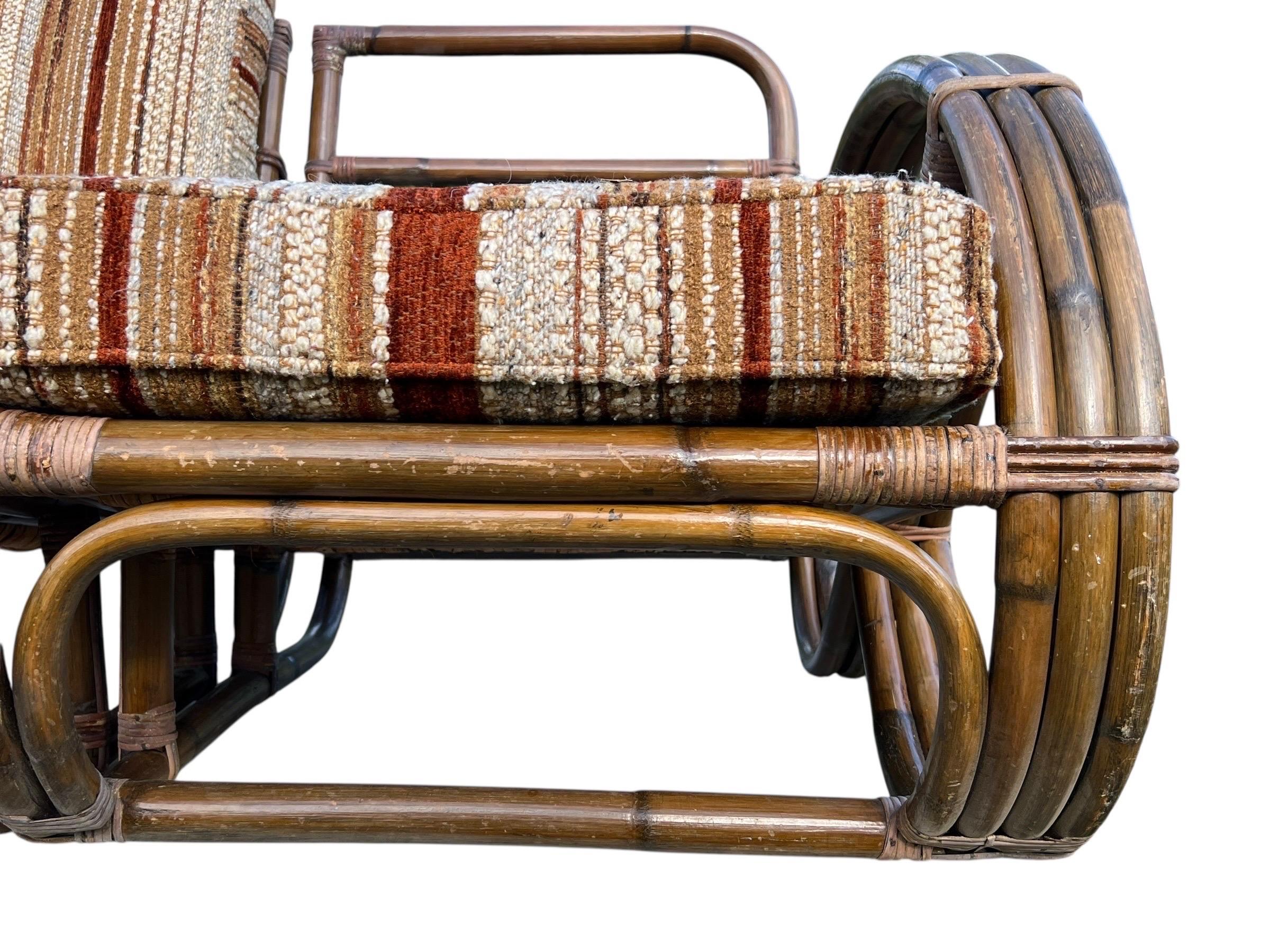 Vintage Rattan Paul Frankl Style Pretzel Sofa im Angebot 7