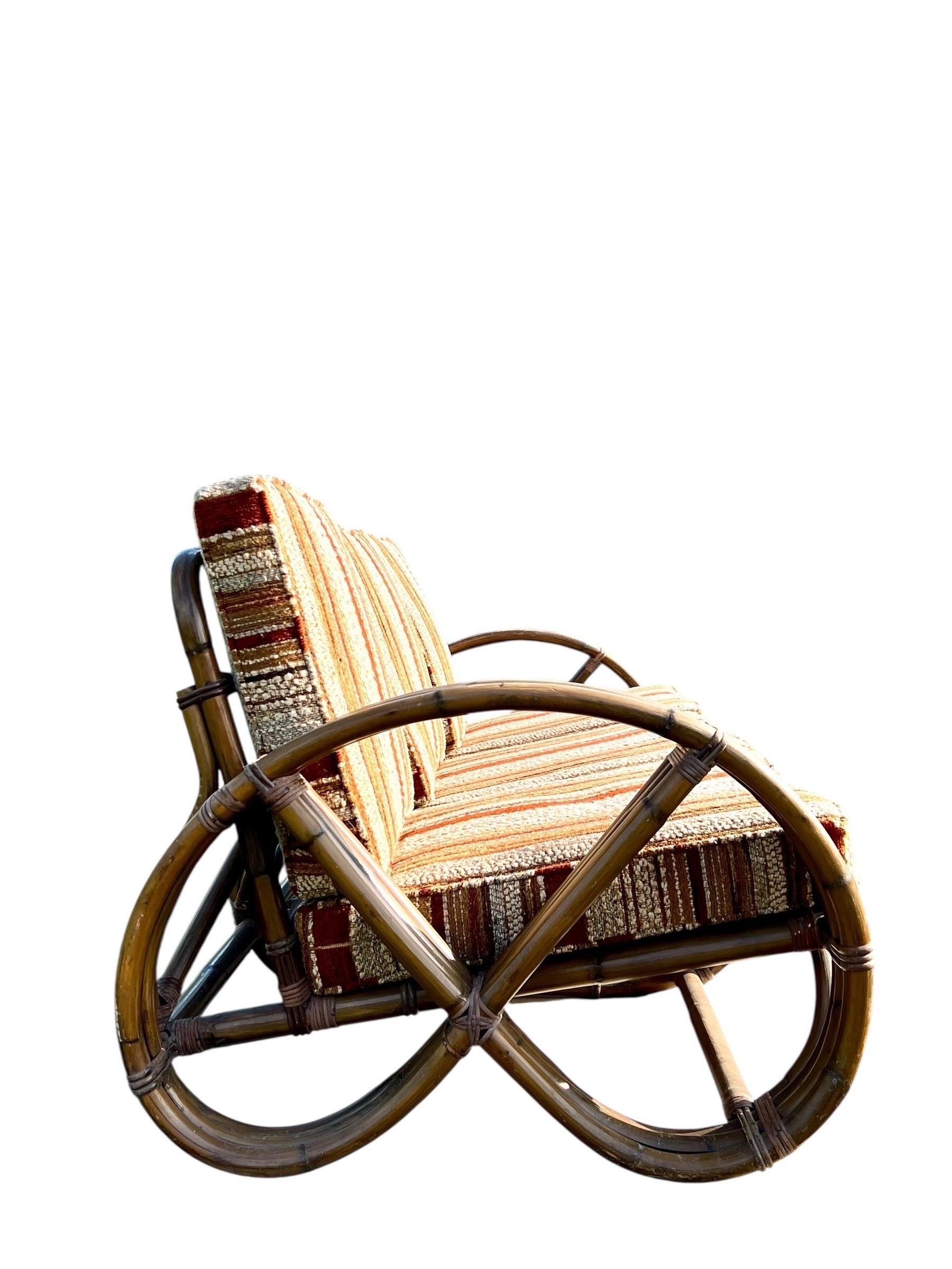 Vintage Rattan Paul Frankl Style Pretzel Sofa im Angebot 2