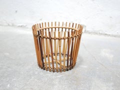 Vintage rattan plant pot