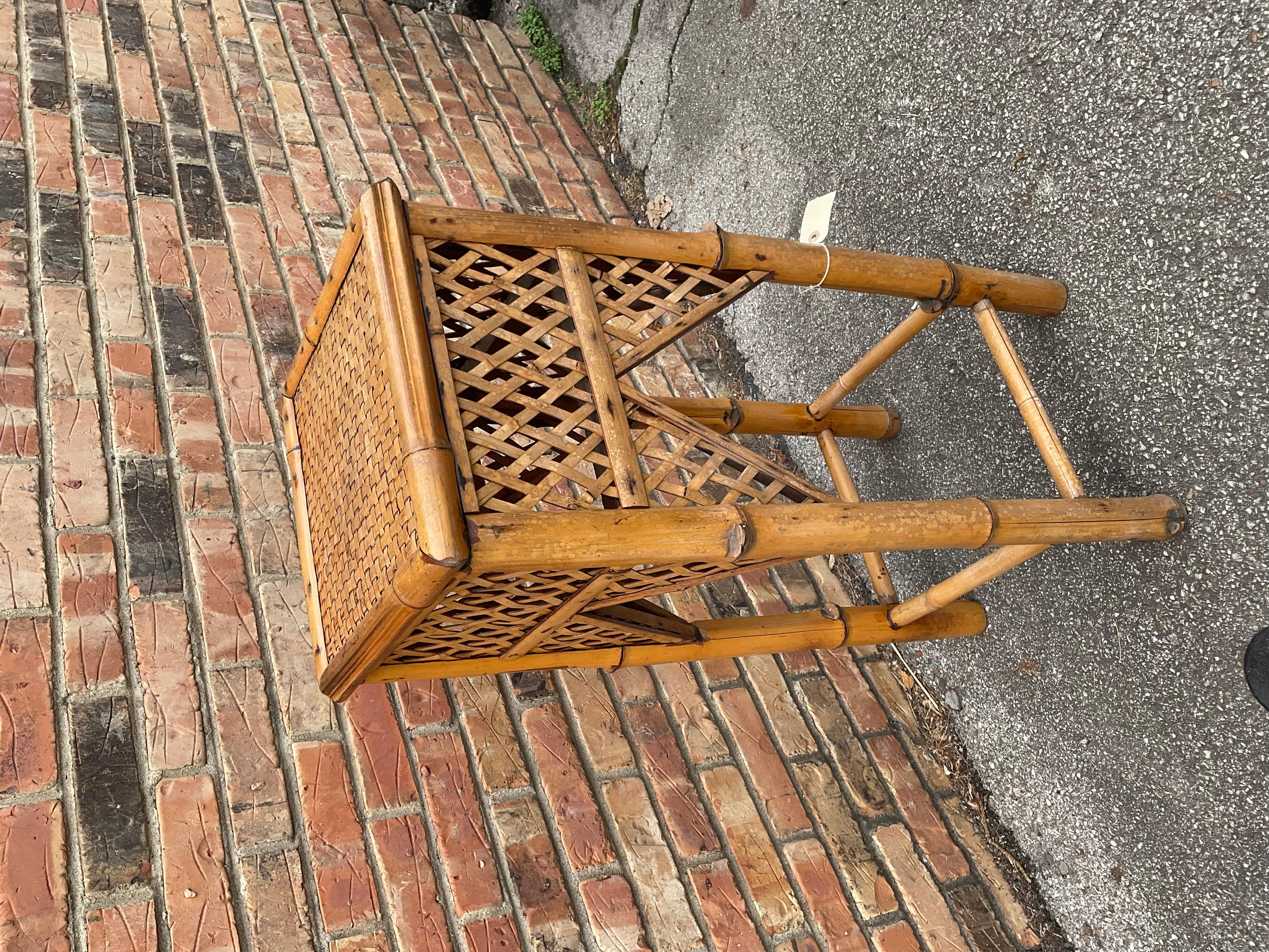 Vintage Rattan Plant Stand For Sale 1