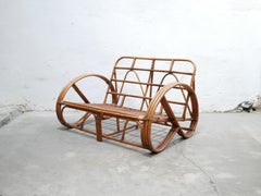 Vintage rattan pretzel sofa