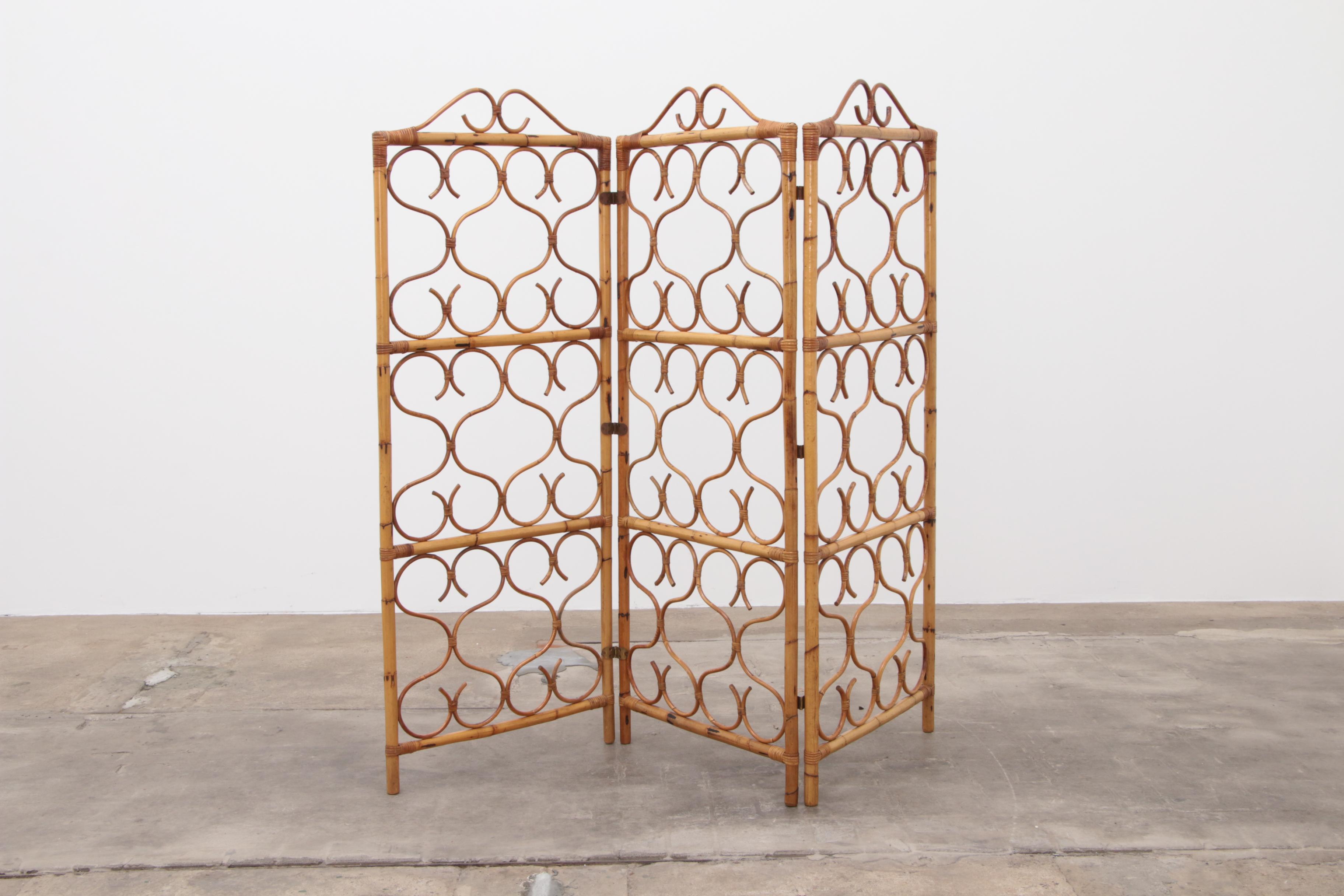 Vintage Rattan room divider or room divider made in Italy 1960 In Excellent Condition For Sale In Oostrum-Venray, NL