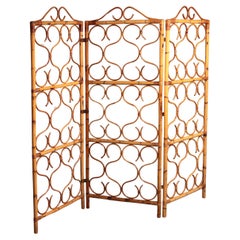 Rattan-Raumteiler oder Raumteiler im Vintage-Stil, hergestellt in Italien 1960