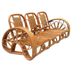 Vintage Rattan Sektionssofa 