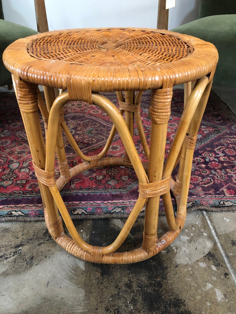Vintage Rattan Side Table at 1stDibs wicker side table vintage