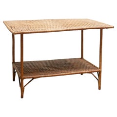 Vintage rattan side table