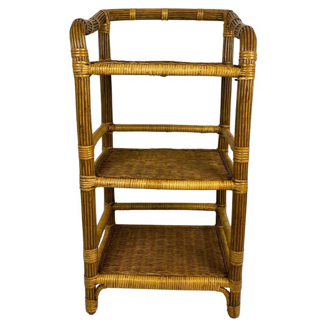 Mid-Century Finnish Bamboo Rattan Plant / Flower Stand Table with ...