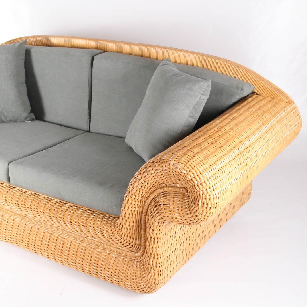 French Vintage Rattan Sofa