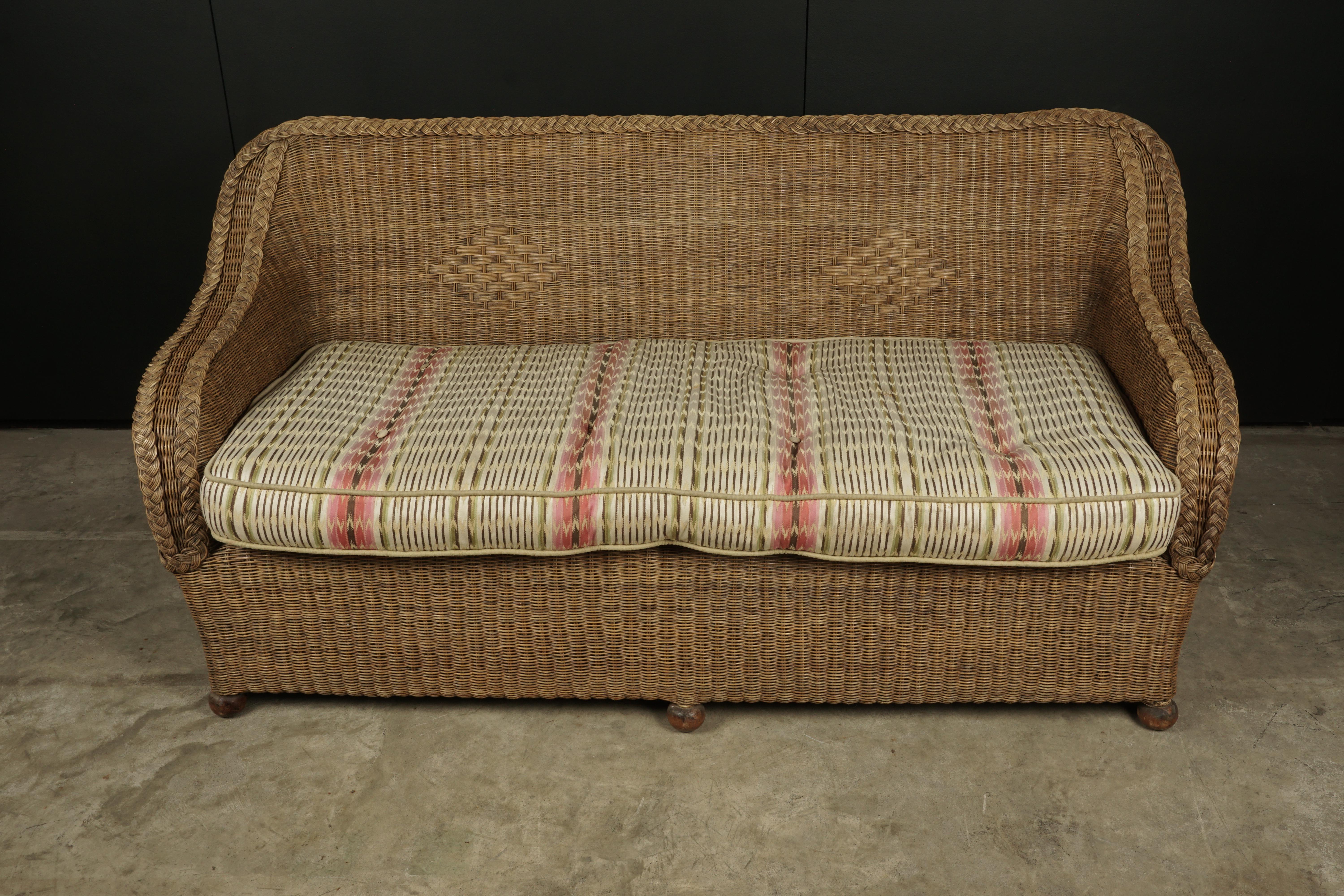 Vintage Rattan Sofa from France, 1950s 2