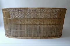 Vintage Rattan Sofa Love Seat