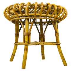 Vintage Rattan Stool by Franco Albini, Italy, 1960s