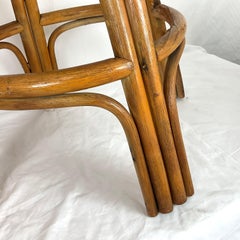 Vintage Rattan Swivel Bar Stools Set of 2