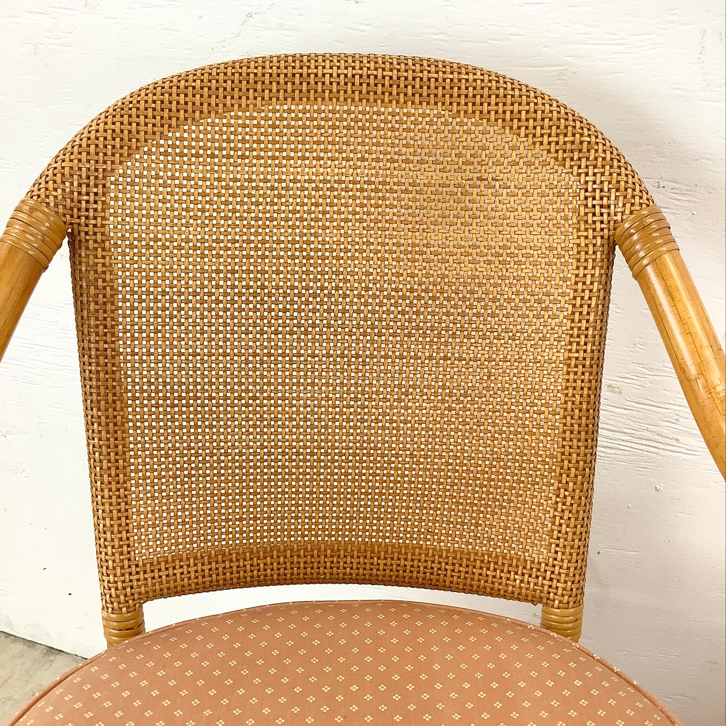 Vintage Rattan Swivel Chairs after Ficks Reed- set 4 For Sale 8