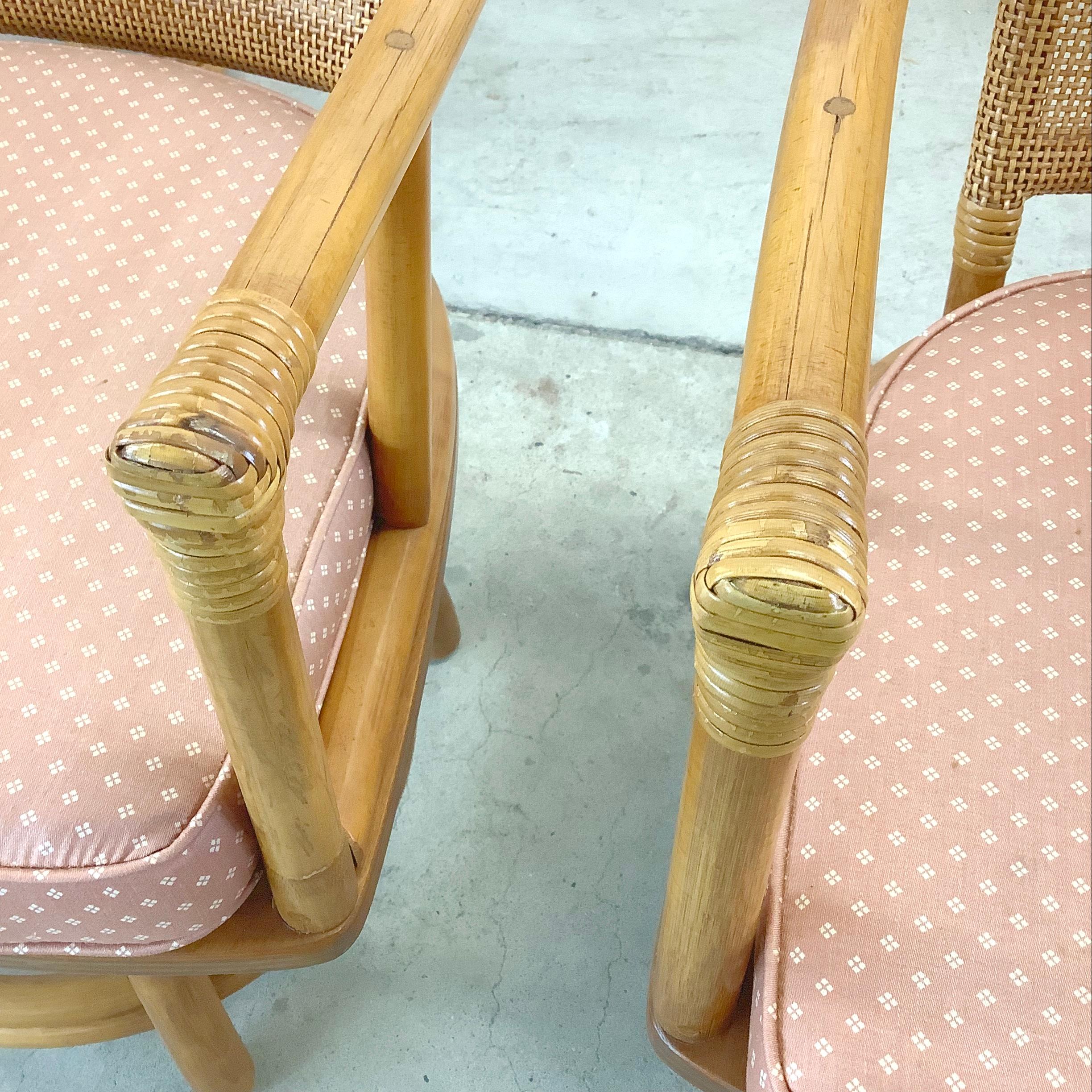 Vintage Rattan Swivel Chairs after Ficks Reed- set 4 For Sale 10