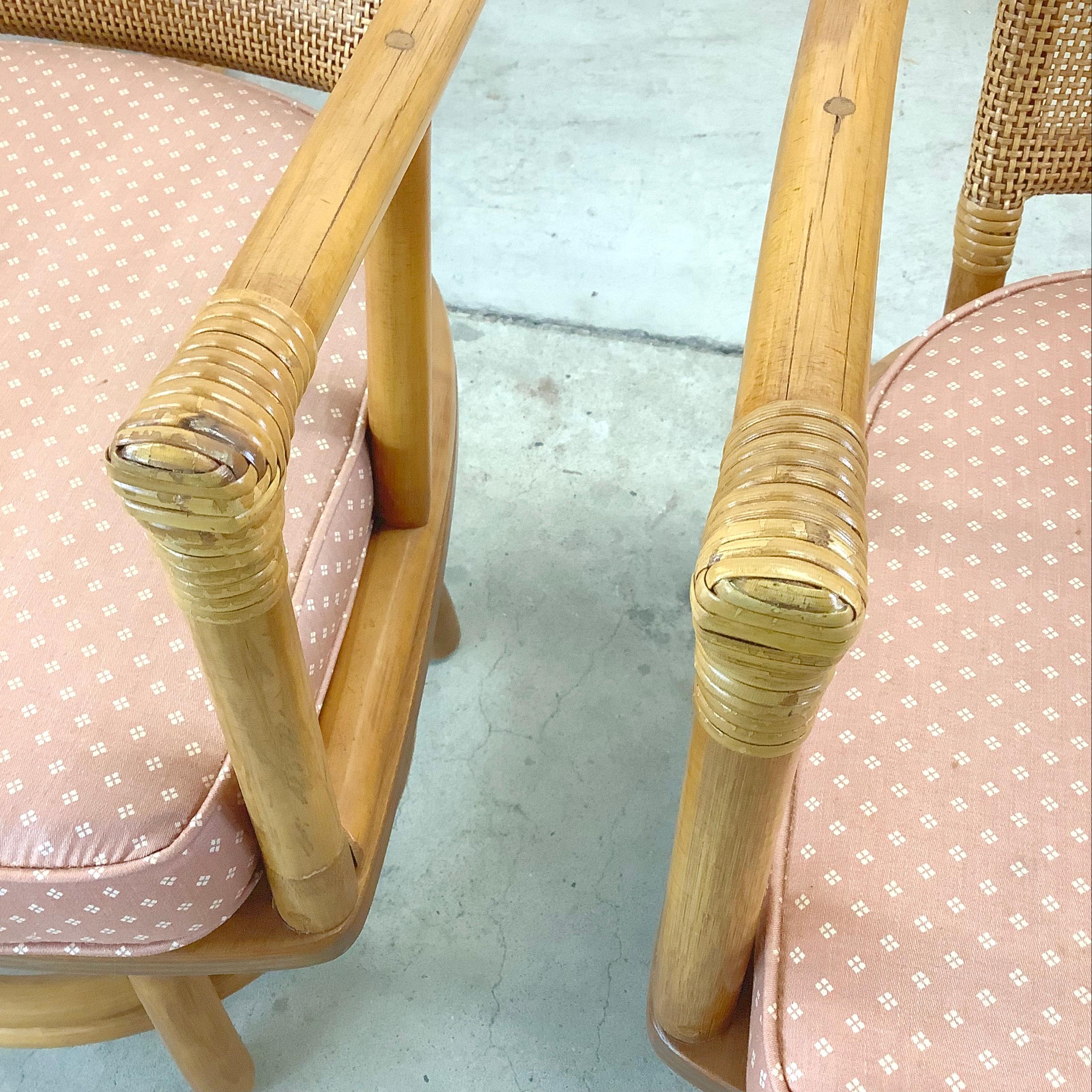 Vintage Rattan Swivel Chairs after Ficks Reed- set 4 8