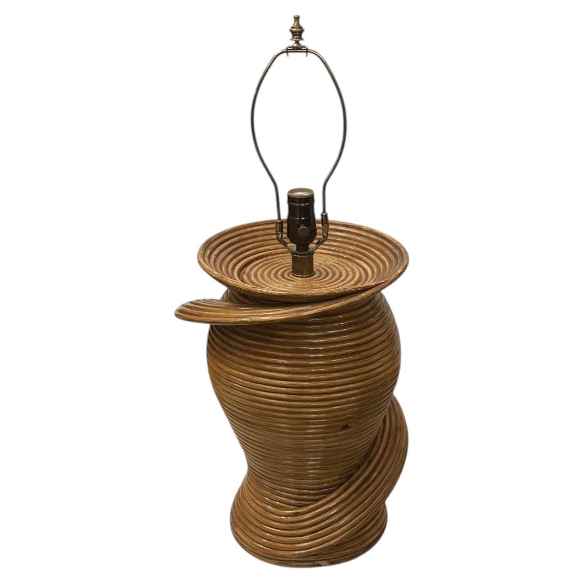 Vintage Rattan Table Lamp
