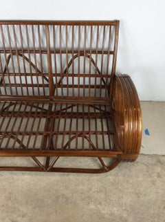 Vintage Rattan Dreisitzer Sofa Rahmen