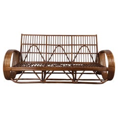 Vintage Rattan Three Seater Sofa Frame