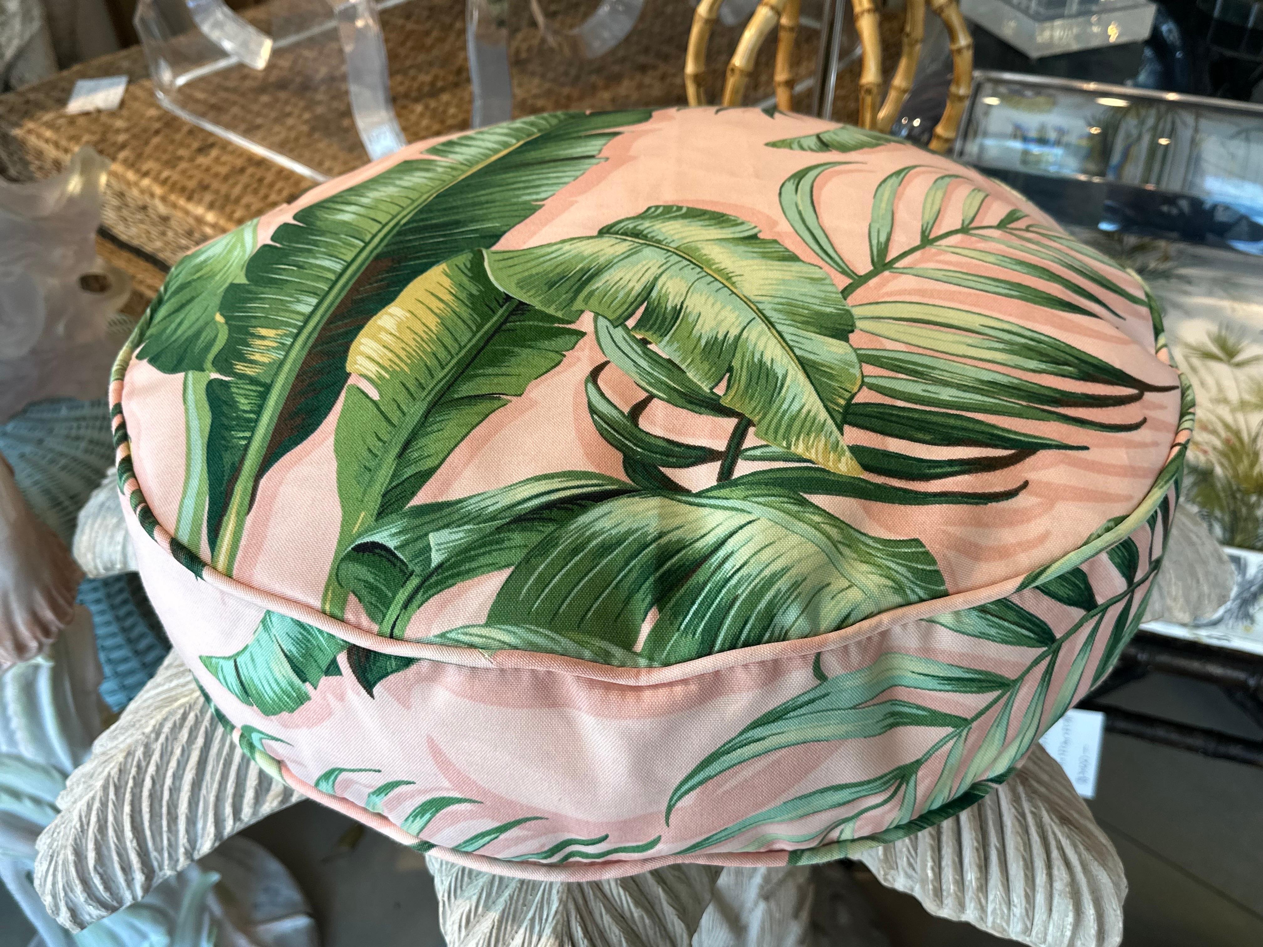 Vintage Rattan Tropical Palm Leaf Leaves Palm Beach Dog Pet Bed New Upholstery For Sale 5