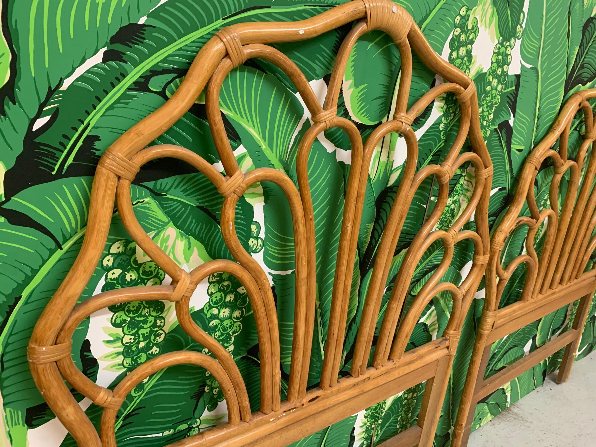 twin rattan headboard