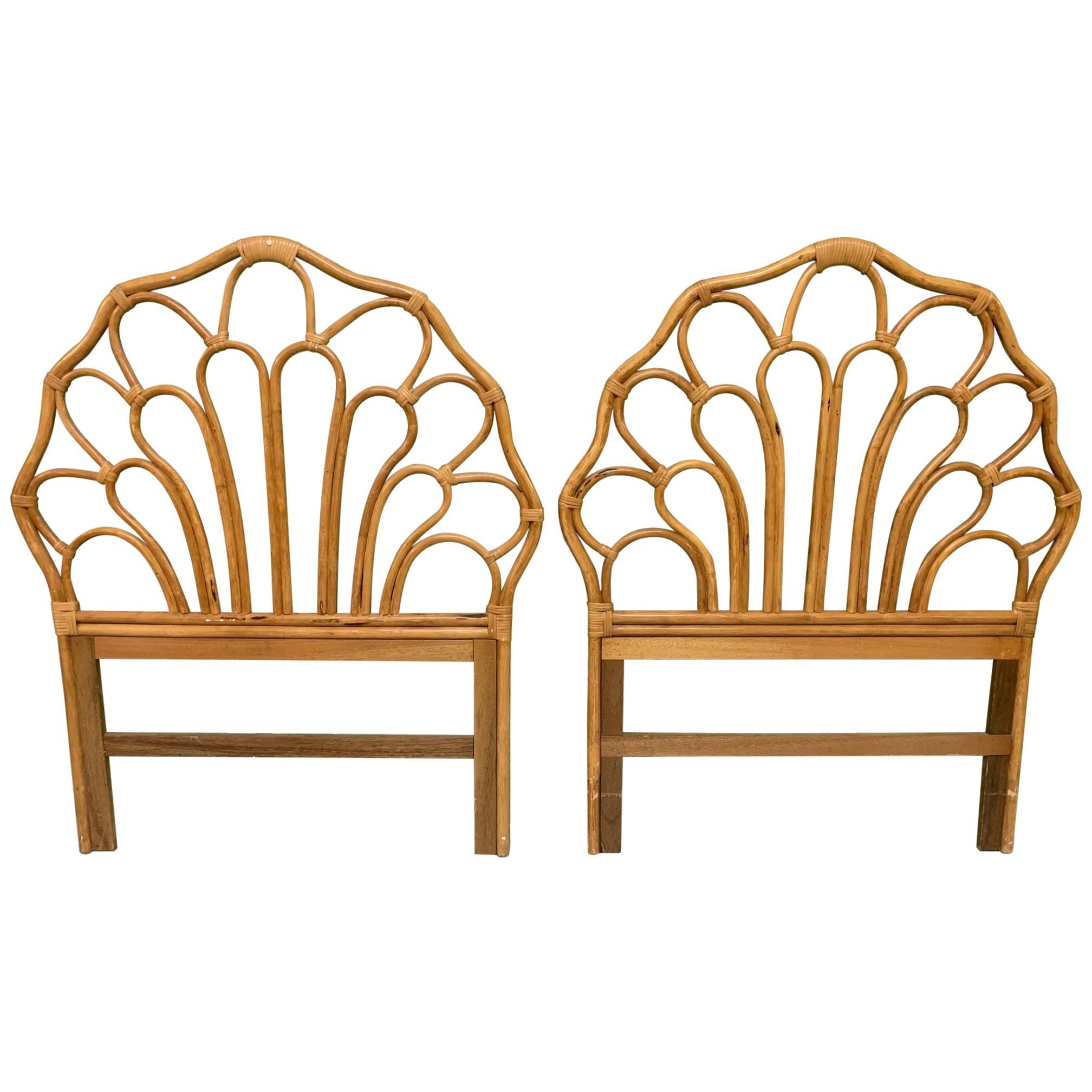Vintage Rattan Twin Size Headboards a Pair