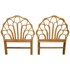 Vintage Rattan Twin Size Headboards, a Pair