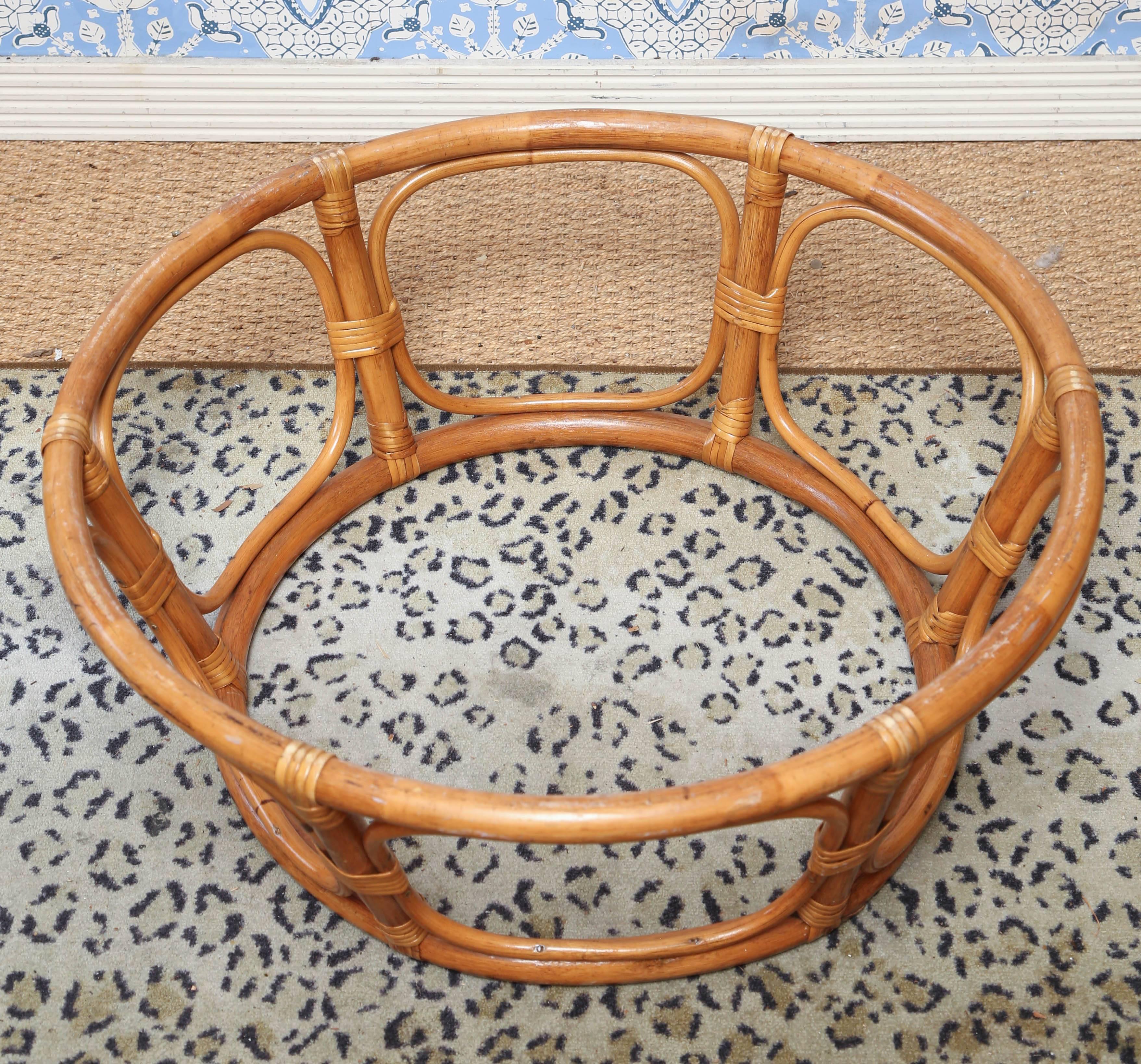 Bamboo Vintage Rattan Two Part Papasan Chair