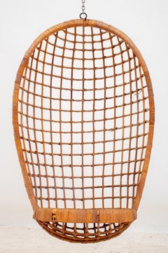 Vintage Rattan Wicker Hanging Egg Chair