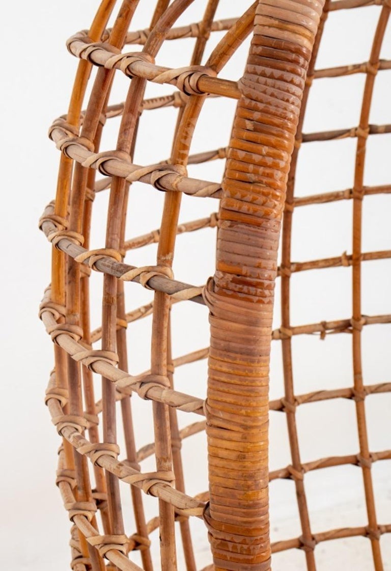 Vintage Rattan Wicker Hanging Egg Chair For Sale at 1stDibs
