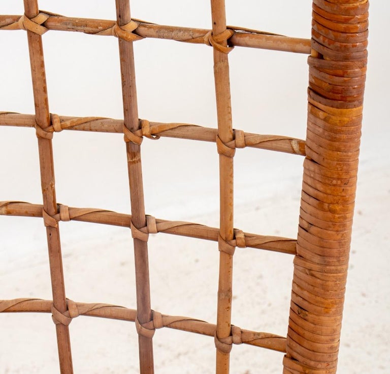 Vintage Rattan Wicker Hanging Egg Chair For Sale at 1stDibs