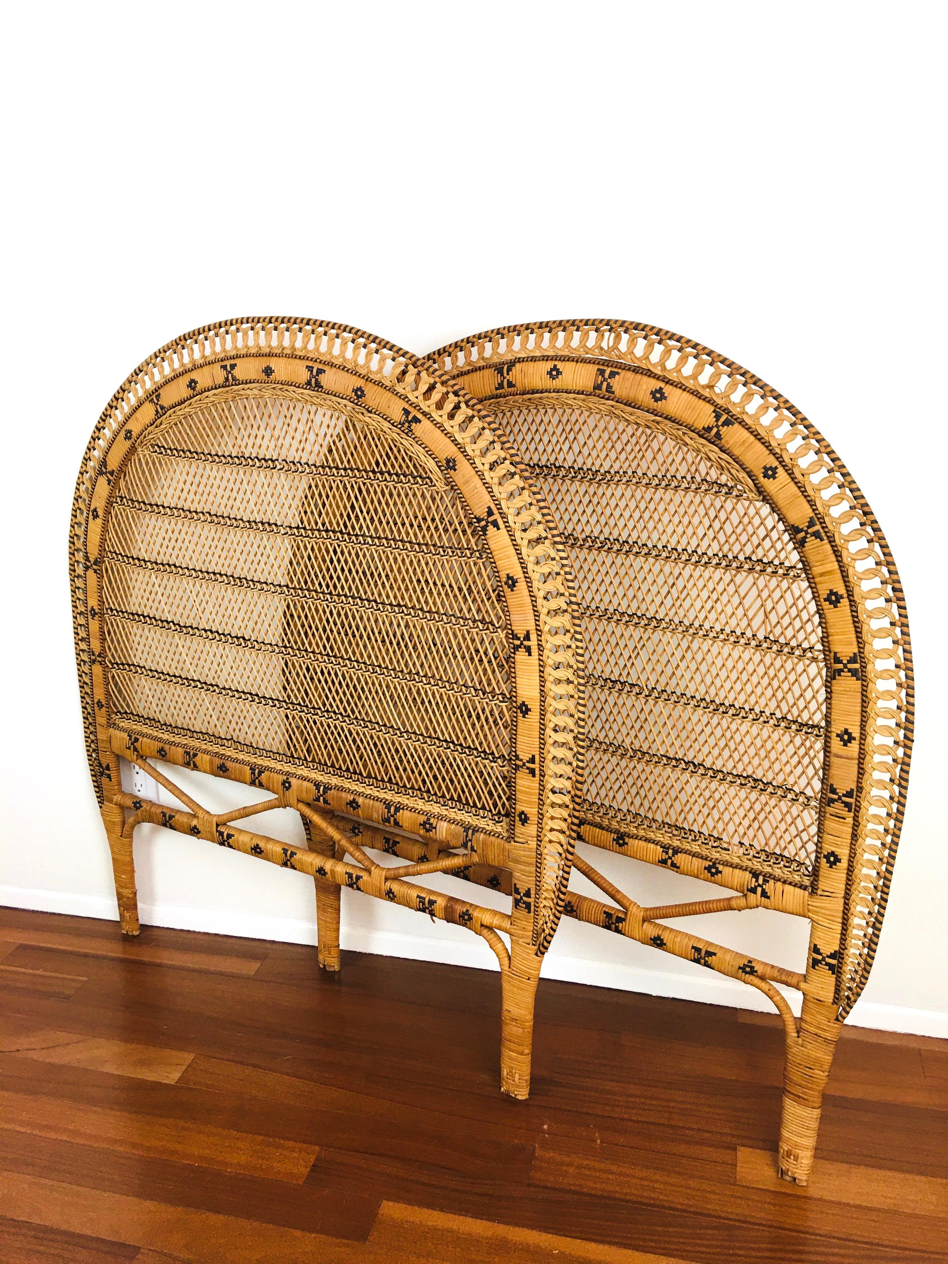 vintage wicker headboard
