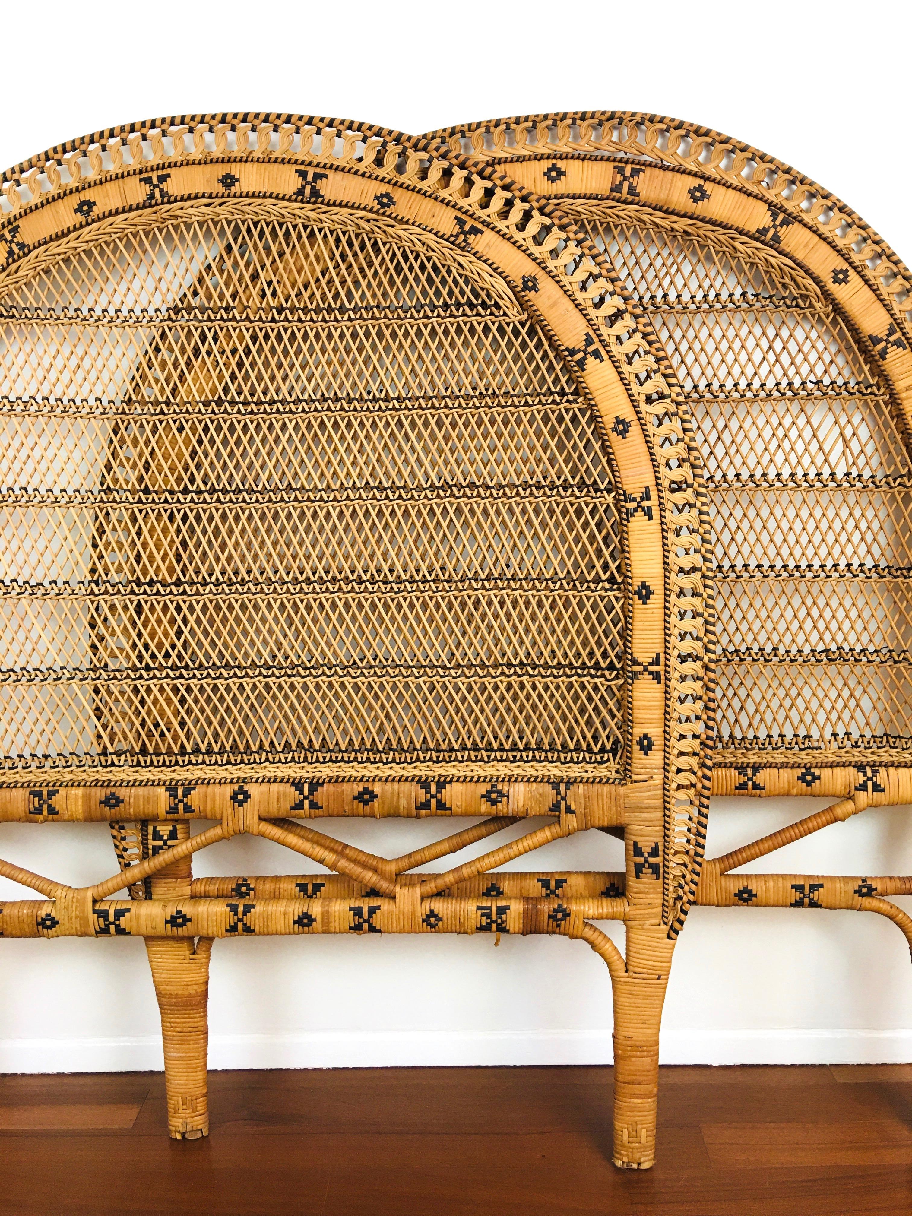 rattan headboard twin