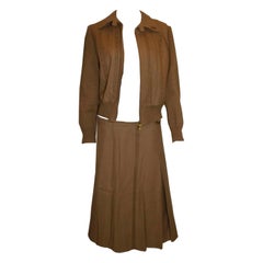 Vintage Raven Skirt Suit with Bomber Jacket