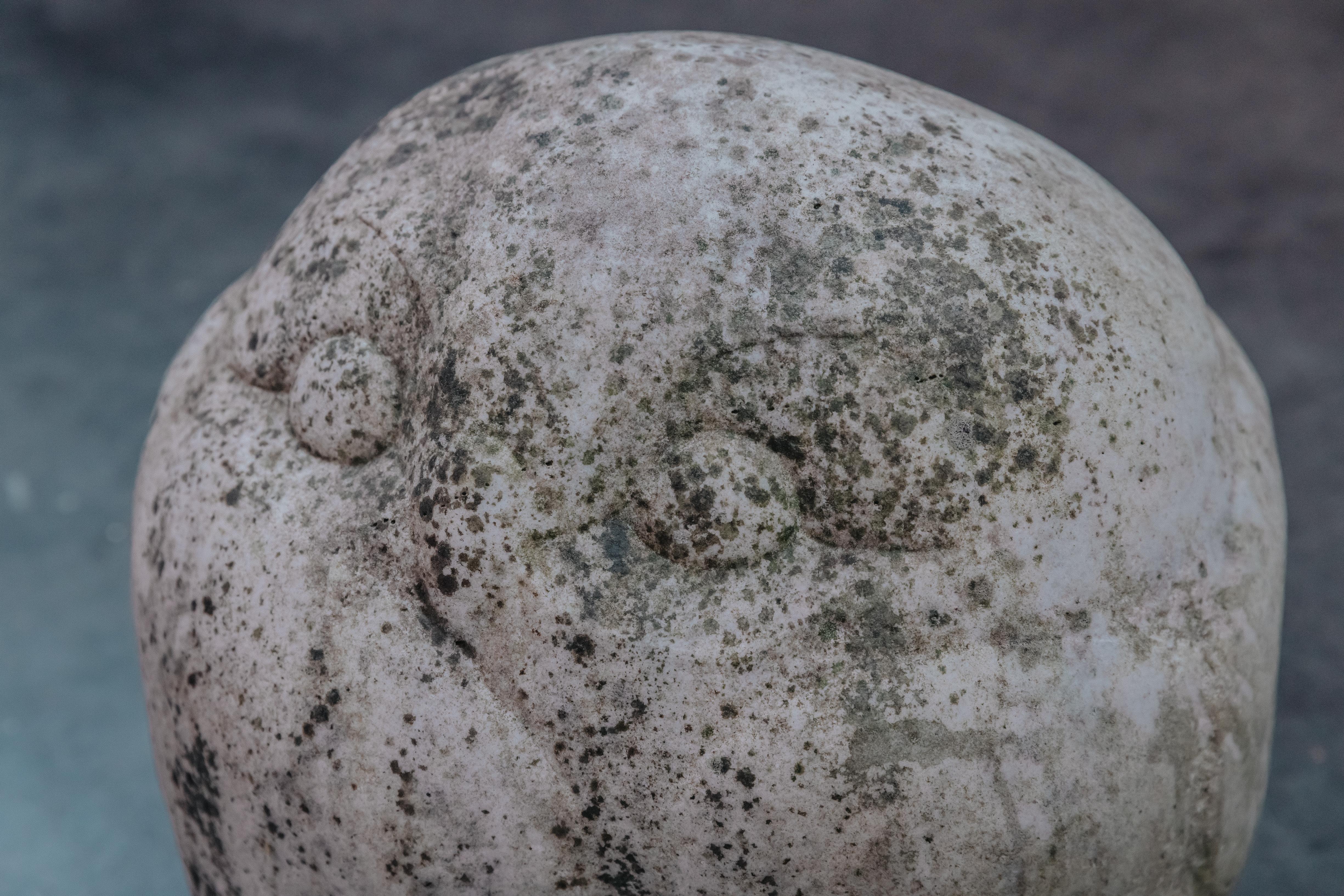 Vintage Raw Marble Stone Owl From Denmark, Circa 1960.  Cute model with excellent patina and wear.